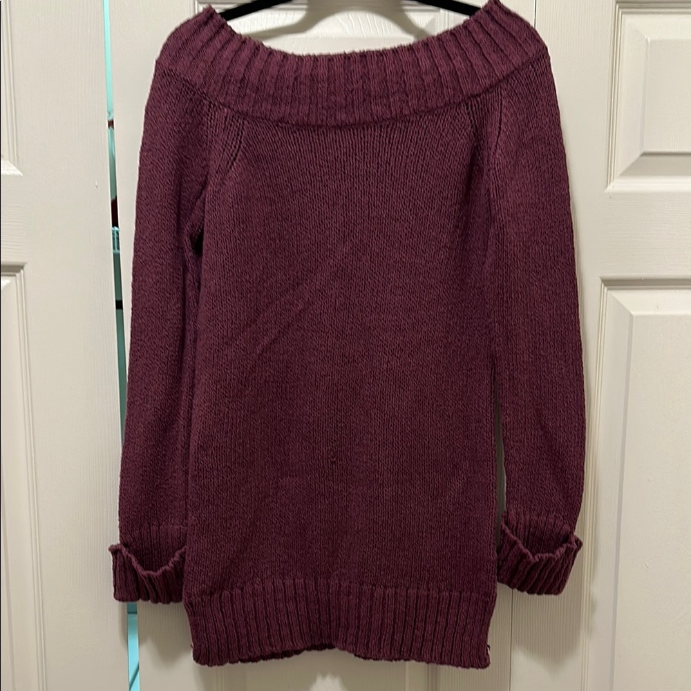3/$15 Women's Off-Shoulder Sweater - Purple/Burgundy SZ LG - Picture 1 of 6